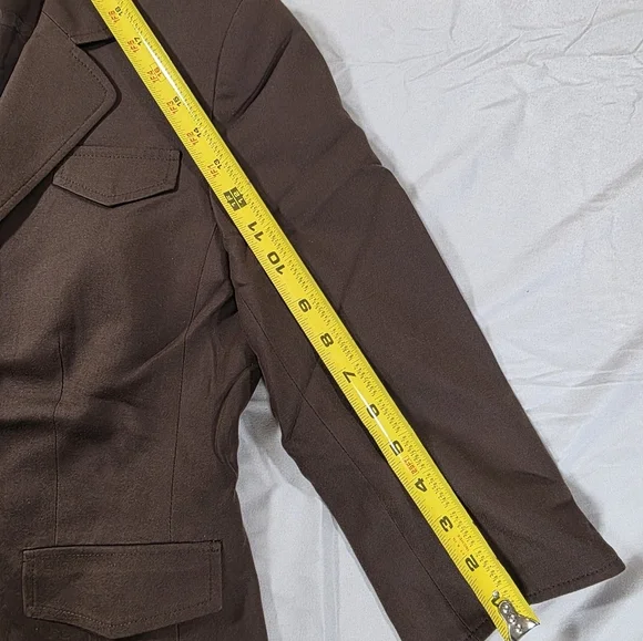 Kate Hill Brown Cotton Silk Blend Tailored Blazer - Picture 8 of 9